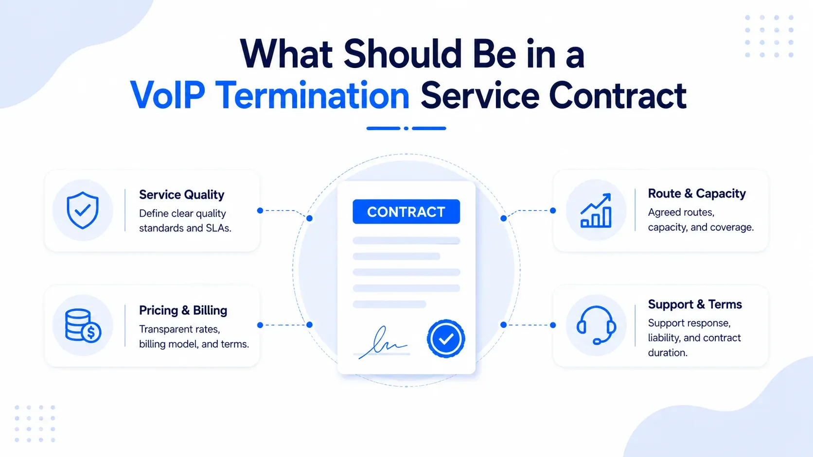 What should be in a VoIP termination service contract