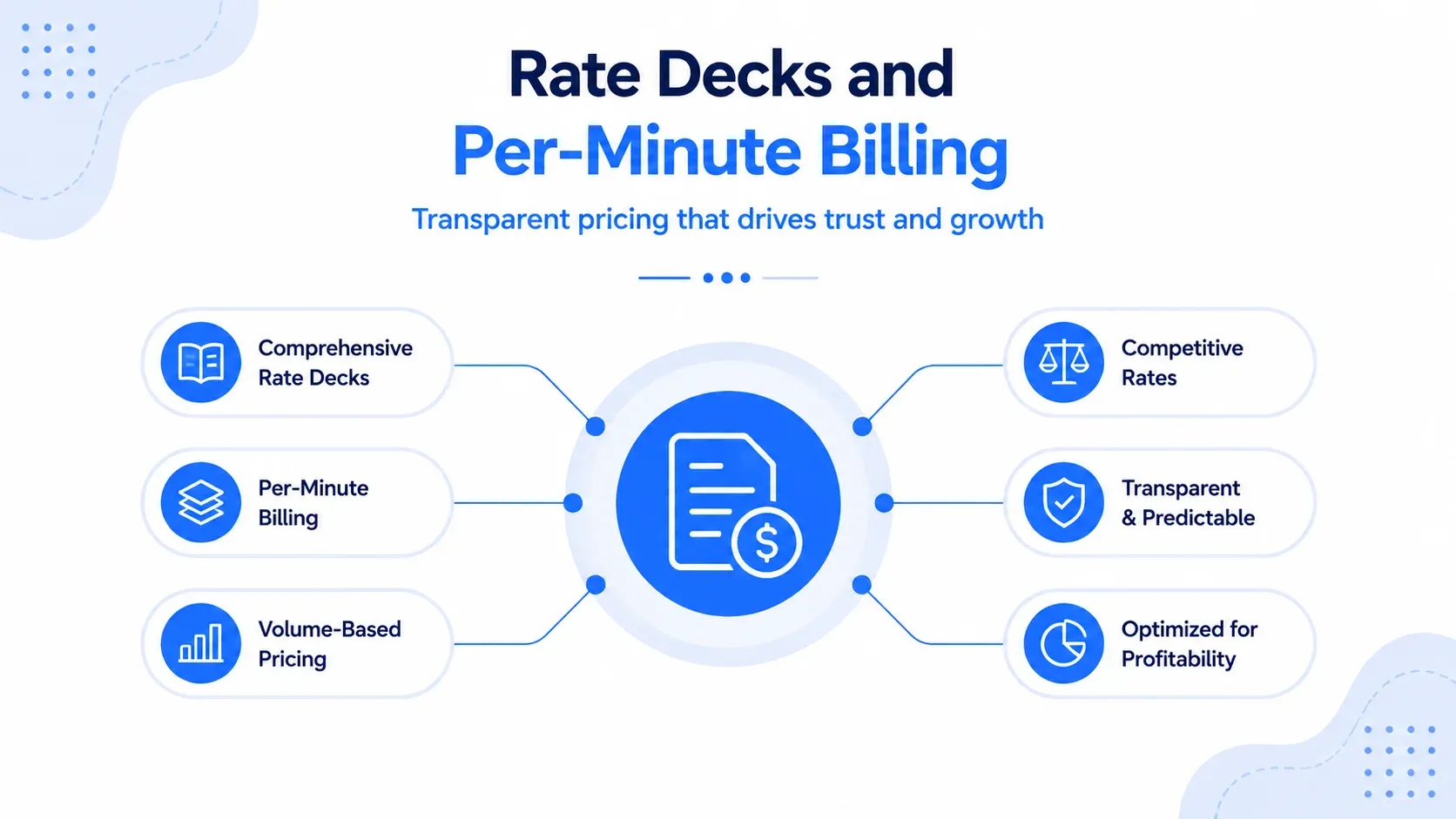 Rate decks and per-minute billing