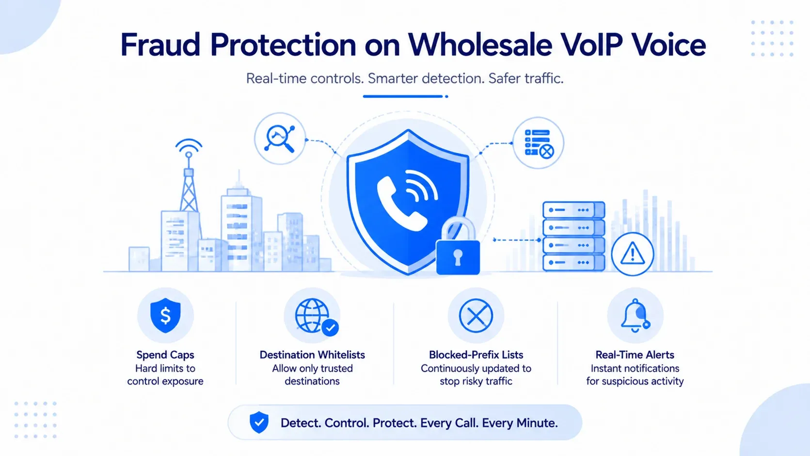 Fraud protection on wholesale VoIP voice