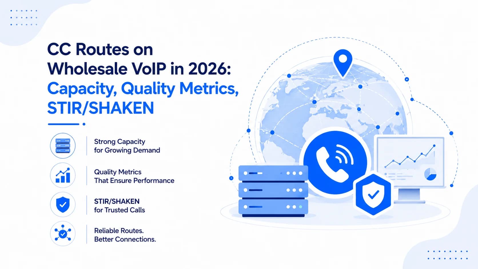 CC Routes on Wholesale VoIP in 2026: Capacity, Quality Metrics, STIR/SHAKEN