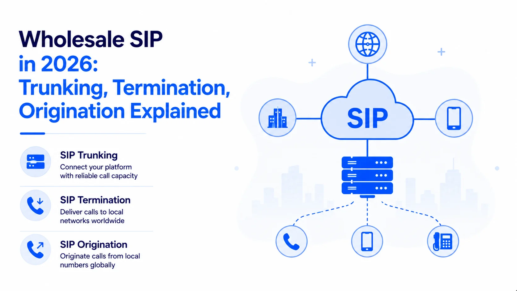 Wholesale SIP in 2026: Trunking, Termination, Origination Explained